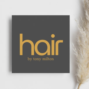 Minimalistisches Elegantes kühnes Golden Dark Gray Quadratische Visitenkarte