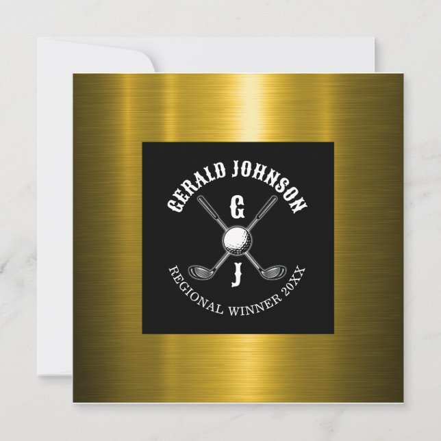 Minimalistisches elegantes, kundenspezifisches Gol Einladung (Vorderseite)