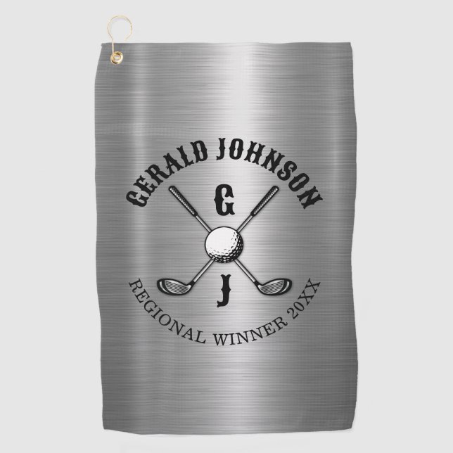 Minimalistisches elegantes, kundenspezifisches Gol Golfhandtuch (Vorderseite)