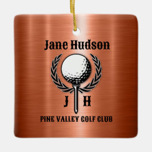 Minimalistisches, elegantes Kupfergolfdesign Keramikornament