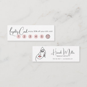 Minimalistisches Elegantes Makeup-Artist-Gesicht-L Mini Visitenkarte