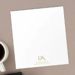 Minimalistisches, elegantes Monogram Dark Red Gold Notizblock<br><div class="desc">Das Custom Minimalistisch Elegant Monogram Dark Maroon Red Gold Stylish Notepad ist eine luxuriöse und raffinierte Ergänzung zu Ihrem Arbeitsbereich.</div>