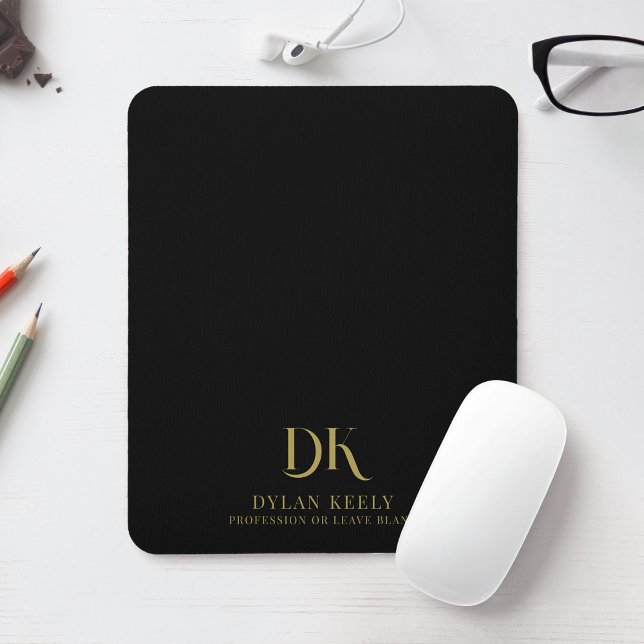 Minimalistisches, elegantes Monogramm Modernes Sch Mousepad (Von Creator hochgeladen)
