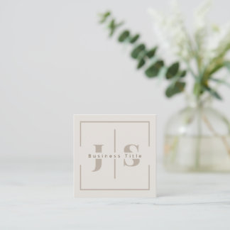 Minimalistisches Elegantes Monogramm Pro Visitenka Quadratische Visitenkarte
