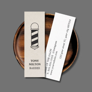 Minimalistisches, elegantes Papier Textur-Bartloch Mini Visitenkarte