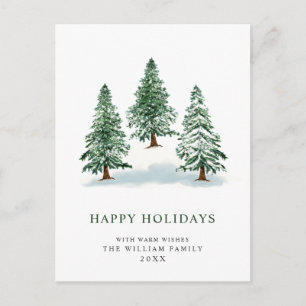 Minimalistisches Elegantes Pine Tree Weihnachten G Postkarte