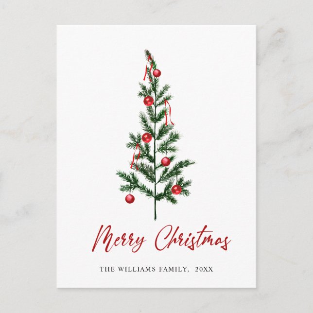 Minimalistisches Elegantes Pine Tree Weihnachten G Postkarte (Vorderseite)