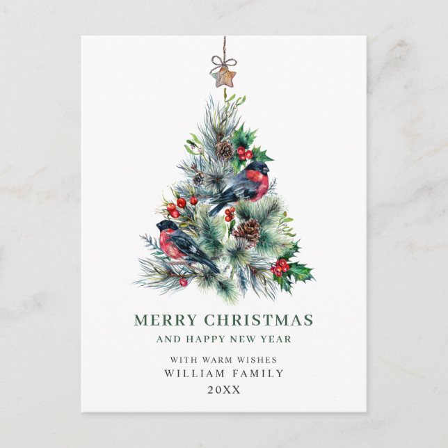 Minimalistisches Elegantes Pine Tree Weihnachten G Postkarte (Vorderseite)