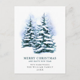 Minimalistisches Elegantes Pine Tree Weihnachten G Postkarte