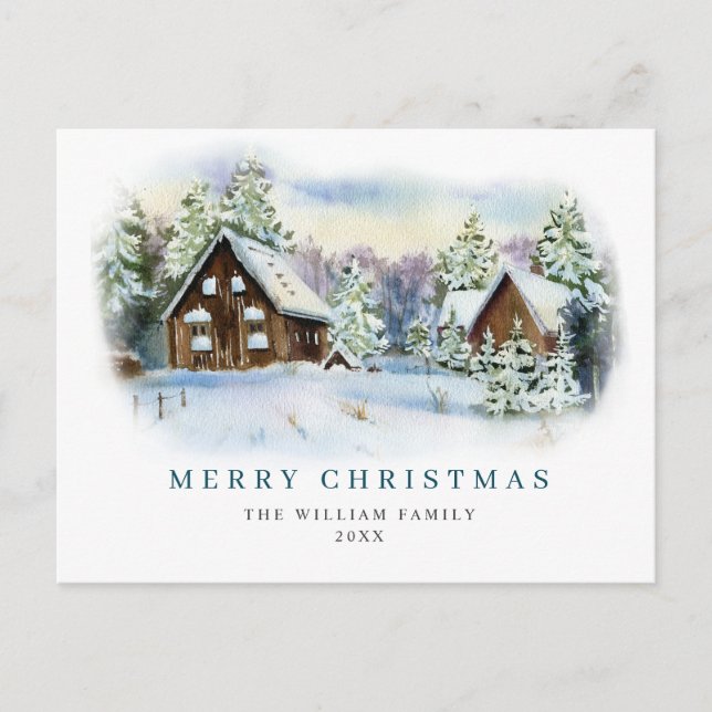 Minimalistisches Elegantes Pine Tree Weihnachten G Postkarte (Vorderseite)