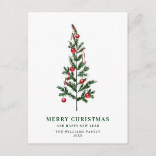 Minimalistisches Elegantes Pine Tree Weihnachten G Postkarte
