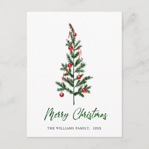Minimalistisches Elegantes Pine Tree Weihnachten G Postkarte