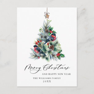 Minimalistisches Elegantes Pine Tree Weihnachten G Postkarte