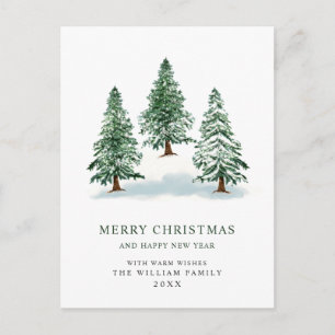 Minimalistisches Elegantes Pine Tree Weihnachten G Postkarte