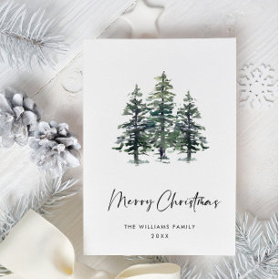 Minimalistisches Elegantes Pine Tree Weihnachten G Postkarte