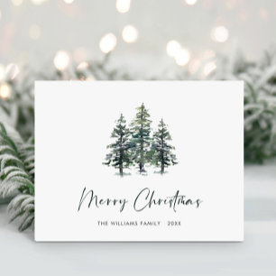 Minimalistisches Elegantes Pine Tree Weihnachten G Postkarte