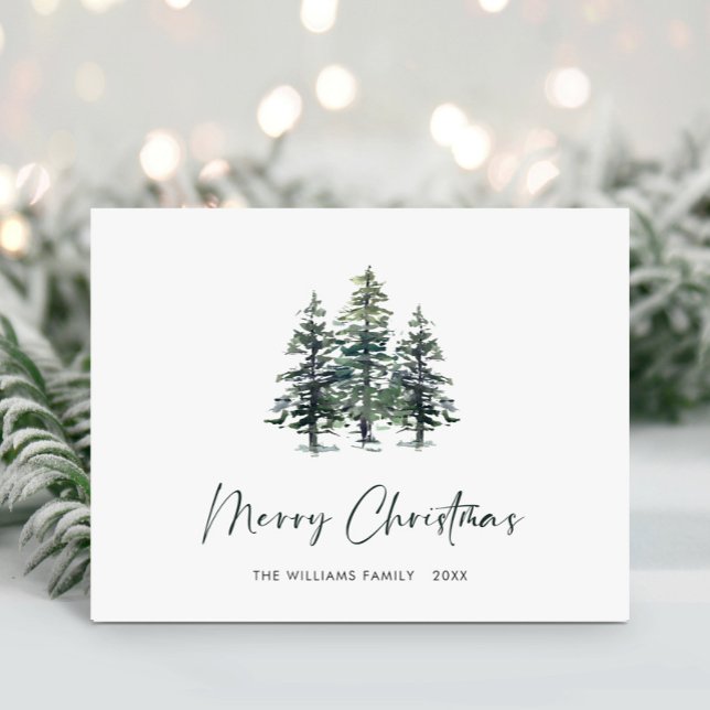 Minimalistisches Elegantes Pine Tree Weihnachten G Postkarte (Von Creator hochgeladen)