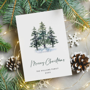 Minimalistisches Elegantes Pine Tree Weihnachten G Postkarte