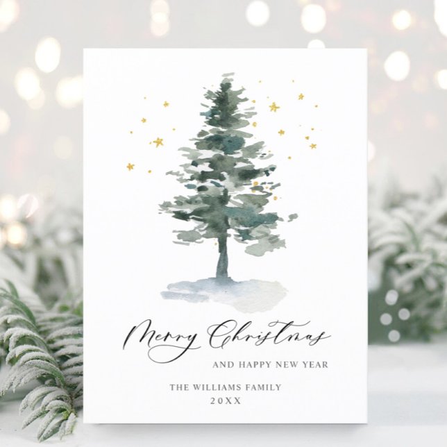 Minimalistisches Elegantes Pine Tree Weihnachten G Postkarte (Von Creator hochgeladen)