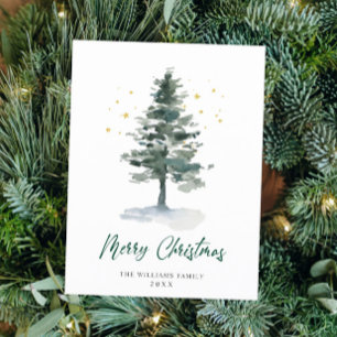 Minimalistisches Elegantes Pine Tree Weihnachten G Postkarte
