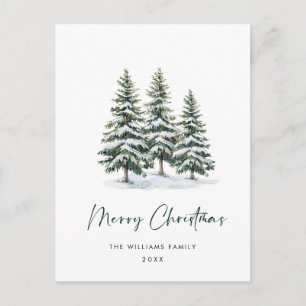 Minimalistisches Elegantes Pine Tree Weihnachten G Postkarte