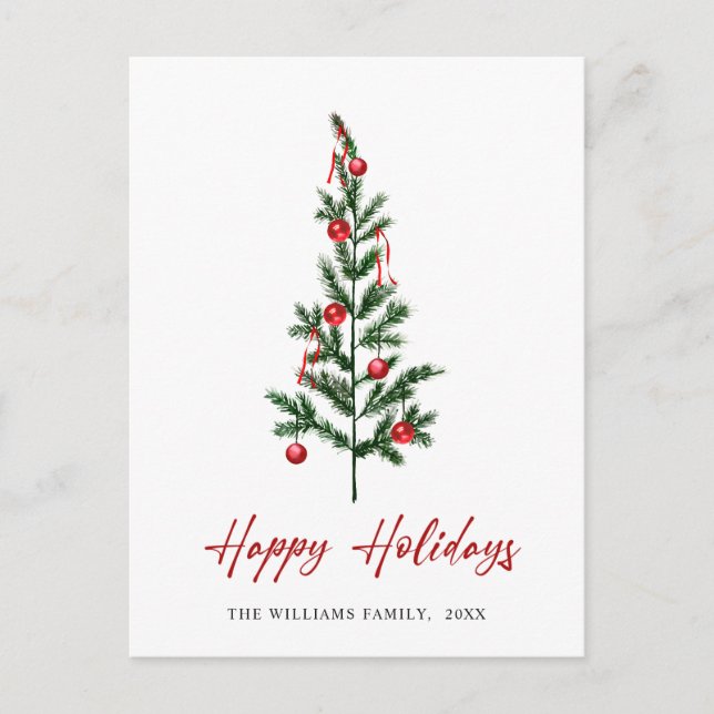 Minimalistisches Elegantes Pine Tree Weihnachten G Postkarte (Vorderseite)