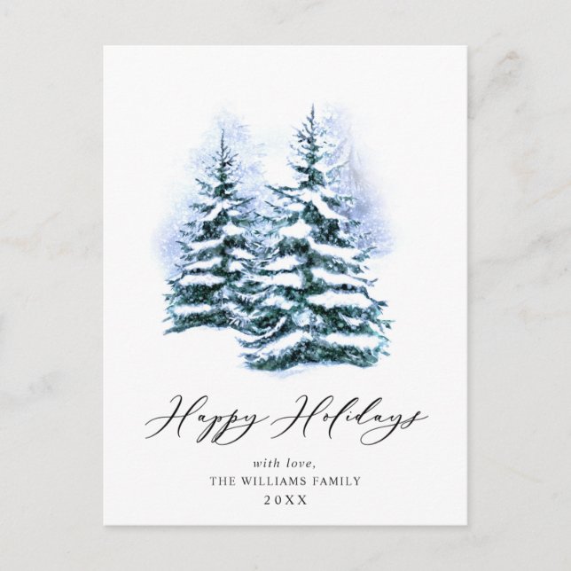 Minimalistisches Elegantes Pine Tree Weihnachten G Postkarte (Vorderseite)