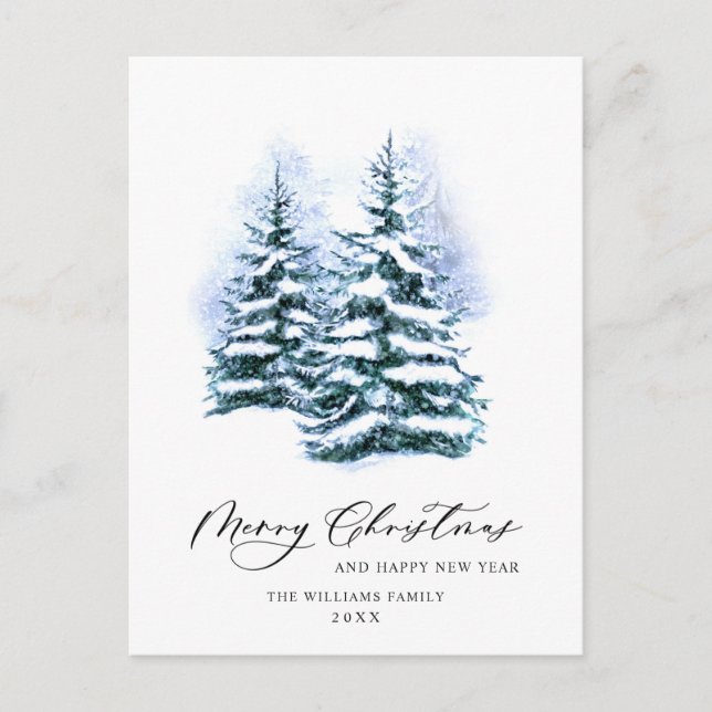 Minimalistisches Elegantes Pine Tree Weihnachten G Postkarte (Vorderseite)