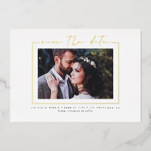 Minimalistisches elegantes Real-Gold-Save the Date
