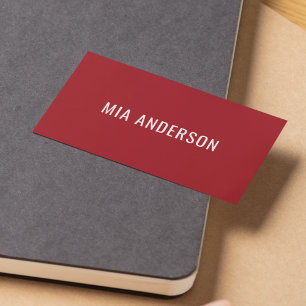 Minimalistisches elegantes Red Old White Bold Netw Visitenkarte