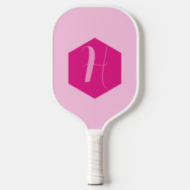 Minimalistisches elegantes rosa Modernes Monogramm Pickleball Schläger