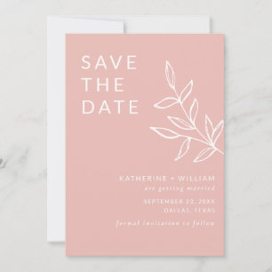 Minimalistisches Elegantes Rosa Save The Date Foto