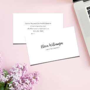 Minimalistisches, Elegantes, Schwarz-Weiß-Kalligra Visitenkarte