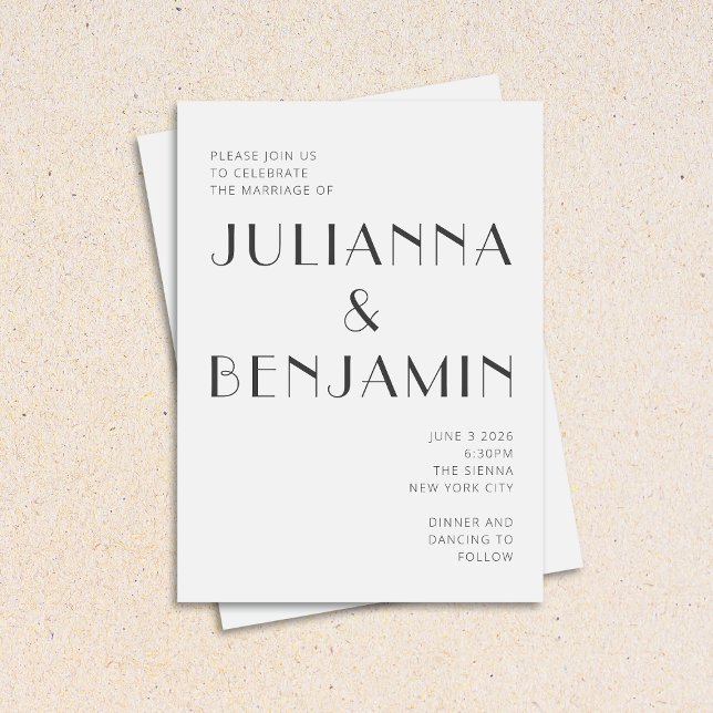 Minimalistisches Elegantes Schwarz-weißes Art Deco Einladung (Von Creator hochgeladen)