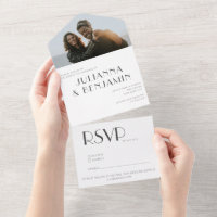Minimalistisches elegantes Schwarz-weißes Deko Wed