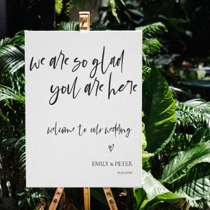 Minimalistisches, elegantes Script willkommen bei Poster