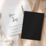 Minimalistisches Elegantes Skript | Hochzeit Save The Date<br><div class="desc">Eine minimalistische Skripthochzeit speichern Sie die Datumskarte. Diese Save the Date-Karte verfügt über einen eleganten Skripttext mit einem minimalen Schwarzweißmotiv. Passen Sie den Text mit allen Details für Ihren besonderen Tag an.</div>