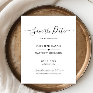 Minimalistisches Elegantes Skript Save the Date