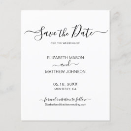 Minimalistisches Elegantes Skript Save the Date