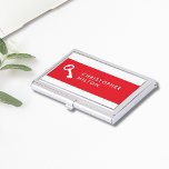 Minimalistisches, elegantes, weißes Schlüsselsymbo Visitenkarten Etui<br><div class="desc">Eleganter Visitenkartenhalter mit rotem/weißem Hintergrund und Schlüsselsymbol Ideal für Immobilienfachleute,  echte Anwesen- oder Baufachleute.</div>