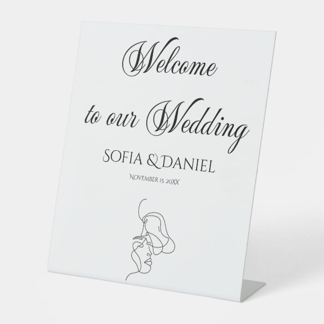 Minimalistisches Elegantes Willkommen bei unserer  Sockelschild (Vorderseite)