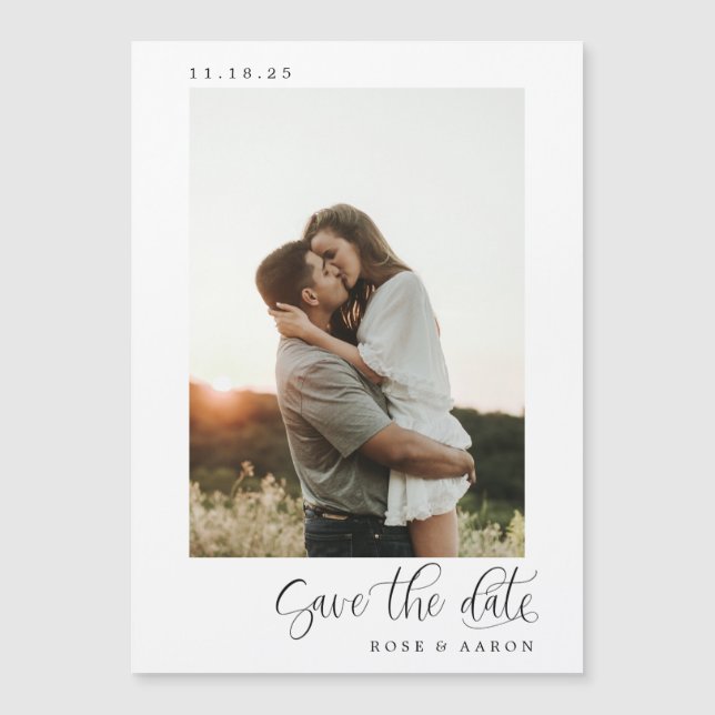 Minimalistisches Element Speichern des Datumsfenst Magnetkarte (Vorderseite)