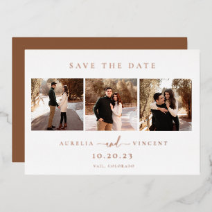 Minimalistisches Erdrost-Foto Save the Date Folieneinladung