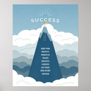 Minimalistisches Erfolgsgebirge Motivierend Poster