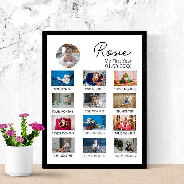 Minimalistisches Erstes Jahr Alte Babys 1. Geburts Poster (Von Creator hochgeladen)