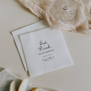 Minimalistisches Essgetränk Wir sind Verheiratet H Serviette