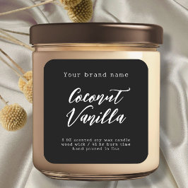 Minimalistisches Etikett für schwarze Verpackungsk Quadratischer Aufkleber