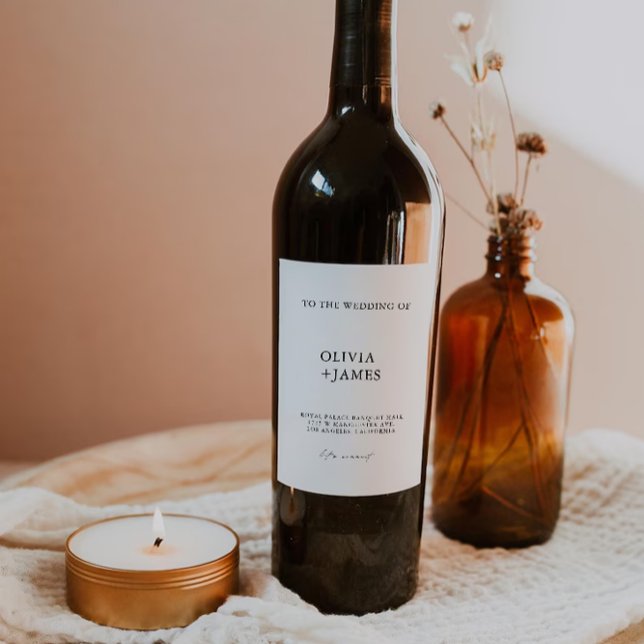 Minimalistisches Etikett für Weinflaschen (Minimalist wine bottle label Template)