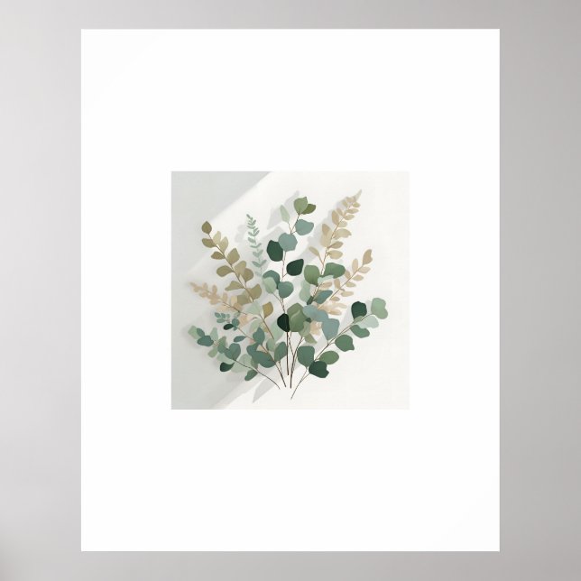 Minimalistisches Eukalyptus Botanisches Poster - 3 (Vorne)