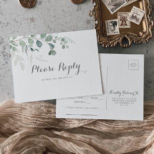 Minimalistisches Eukalyptus Menü Auswahl UAWG Post Postkarte